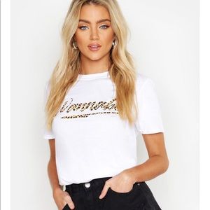 BOOHOO-Wannabe Slogan T Shirt-US 6/8